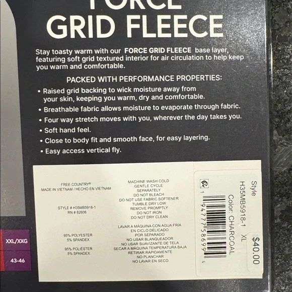 Free Country Microtech Heat Force Grid Fleece Pants - Black - Picture 3 of 3